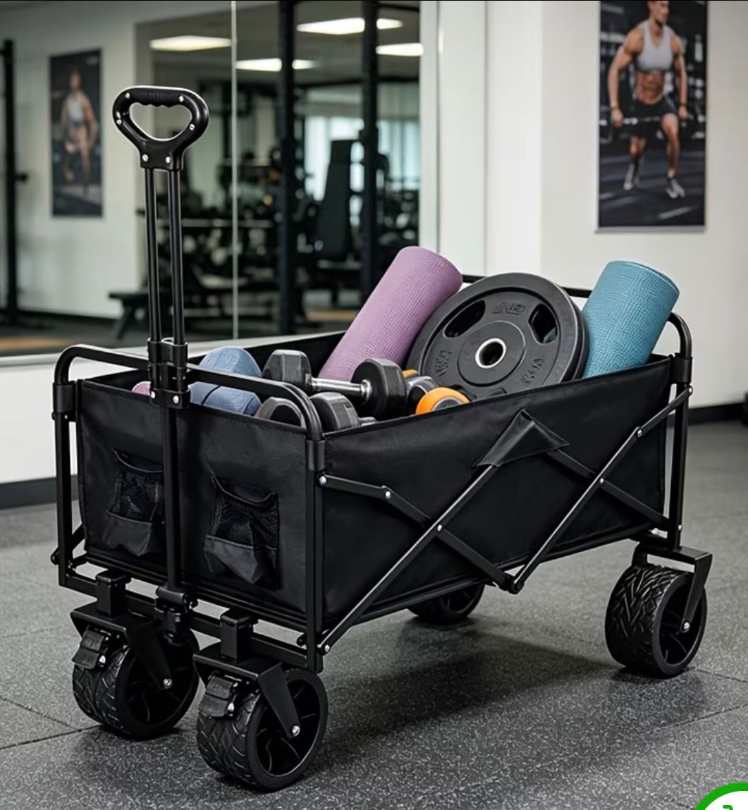 *New* Large Wagon cart | 300lb weight capacity | Big Beach Friendly Wheels | Color - Black
