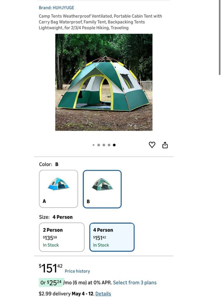 +New+ 2-3 Person Waterproof Camping Tent