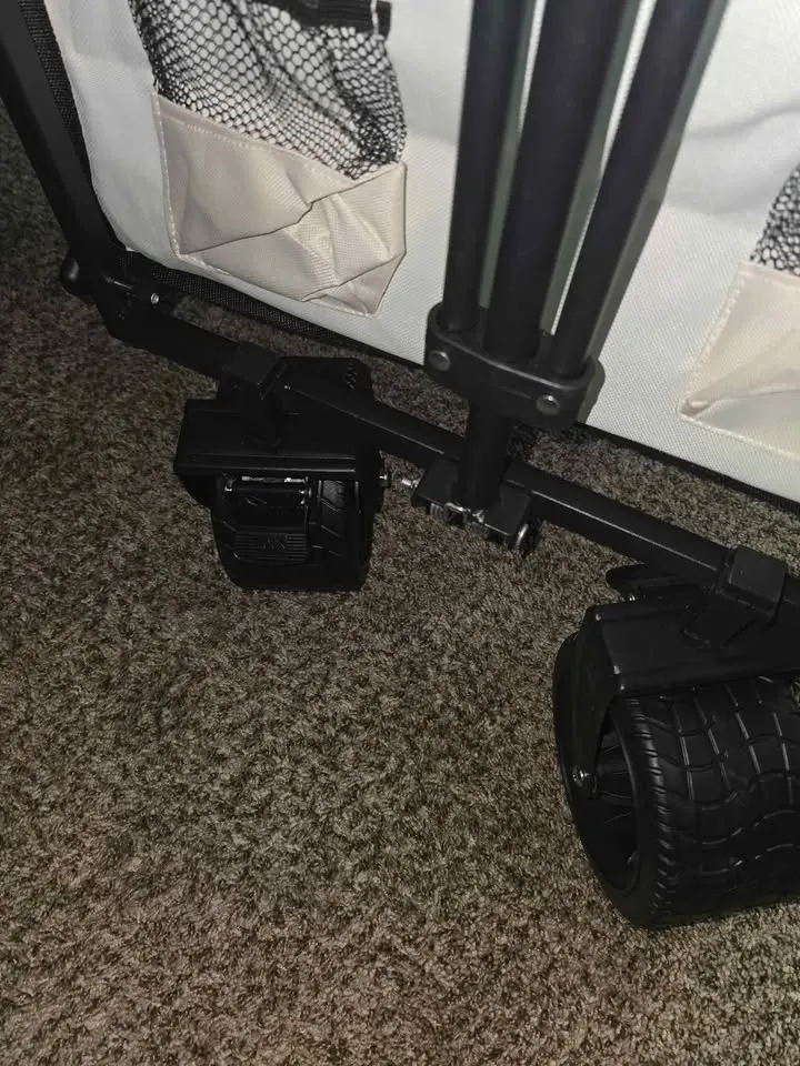 Brand New Large Folding Wagon with Removable Canopy | 250 lbs Utility Cart | off white and Black
